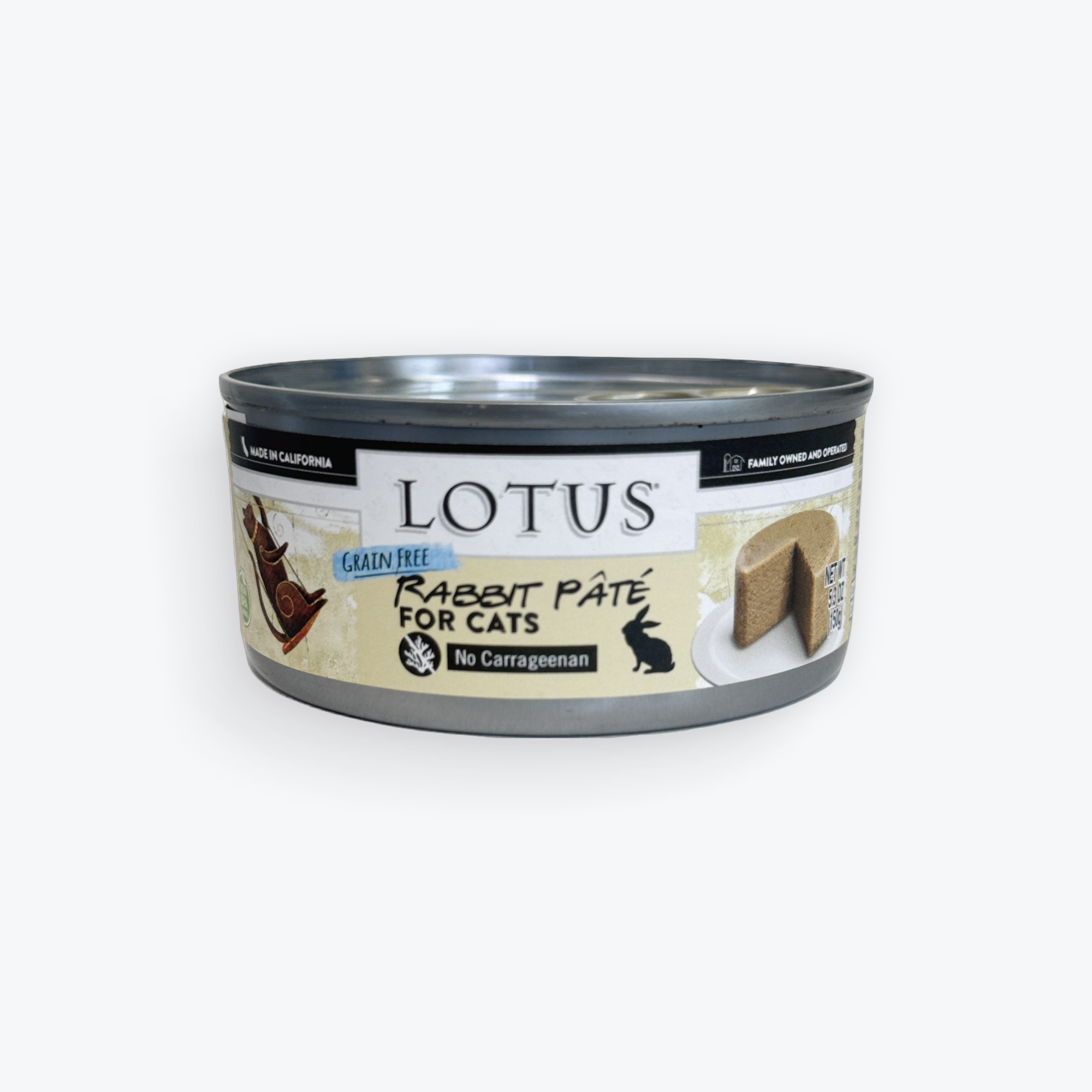 Lotus Cat Food Pate Grain Free Rabbit 5.3oz Kirkwood Pets Grooming Natural Food Treats Supplies for Dogs and Cats